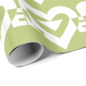 Liefde in Sage Green Cadeaupapier (Rol Hoek)