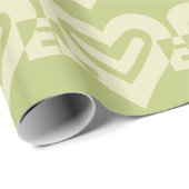 Liefde in Sage Green Cadeaupapier (Rol Hoek)