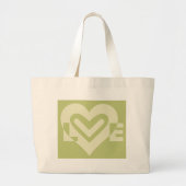 Liefde in Sage Green Grote Tote Bag (Voorkant)