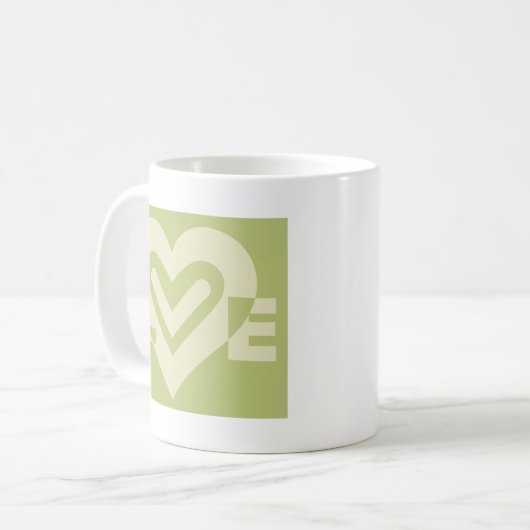 Liefde in Sage Green Koffiemok (Voorkant links)
