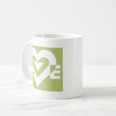 Liefde in Sage Green Koffiemok (Voorkant links)
