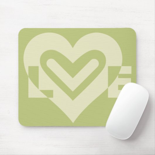 Liefde in Sage Green Muismat (Met muis)