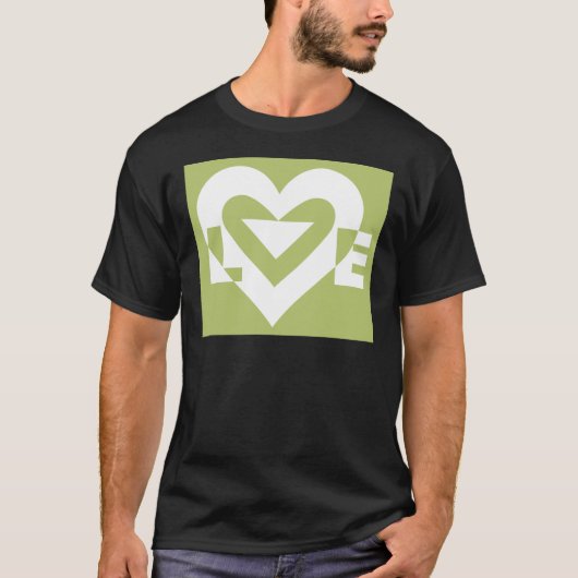 Liefde in Sage Green T-shirt (Voorkant)