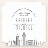 Liefde in San Diego | City Skyline Welkom Kartonnen Onderzetters (Voorkant)