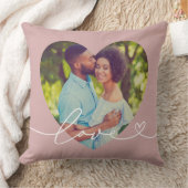 Liefde in script roze roze aangepaste hartvormige kussen (Deken)