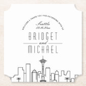 Liefde in Seattle | City Skyline Welkom Kartonnen Onderzetters (Voorkant)