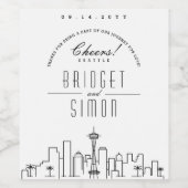 Liefde in Seattle | Proost & Bedankt! Wijn Etiket (Enkel label)