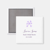 Liefde in sneeuw bruidsfeest paarse sneeuwvlokken  magneet (Voorkant / Achterkant)