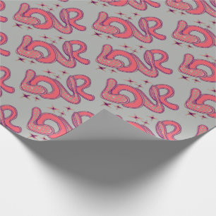 Liefde in stijl van de jaren '60 cadeaupapier