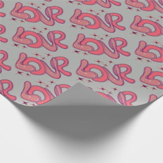 Liefde in stijl van de jaren '60 cadeaupapier (Hoek)