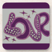 Liefde in stijl van de jaren '60 drankjes onderzetter (Voorkant)