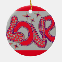 Liefde in stijl van de jaren '60 keramisch ornament