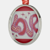 Liefde in stijl van de jaren '60 metalen ornament (Links)