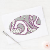 Liefde in stijl van de jaren '60 ovale sticker (Envelop)