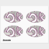 Liefde in stijl van de jaren '60 ovale sticker (Vel)