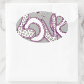 Liefde in stijl van de jaren '60 ovale sticker (Tas)