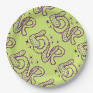 Liefde in stijl van de jaren '60 papieren bordje