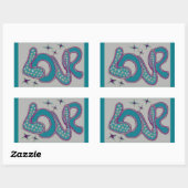 Liefde in stijl van de jaren '60 rechthoekige sticker (Vel)