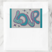 Liefde in stijl van de jaren '60 rechthoekige sticker (Tas)