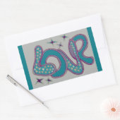 Liefde in stijl van de jaren '60 rechthoekige sticker (Envelop)