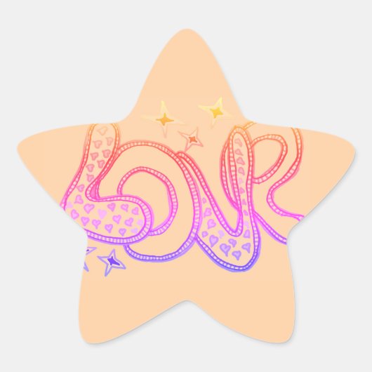 Liefde in stijl van de jaren '60 ster sticker (Voorkant)