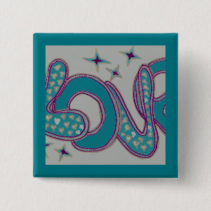 Liefde in stijl van de jaren '60 vierkante button 5,1 cm