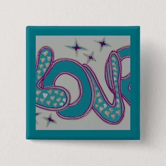 Liefde in stijl van de jaren '60 vierkante button 5,1 cm (Voorkant)