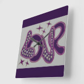 Liefde in stijl van de jaren '60 vierkante klok (Hoek)