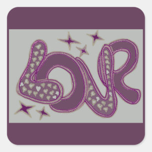 Liefde in stijl van de jaren '60 vierkante sticker