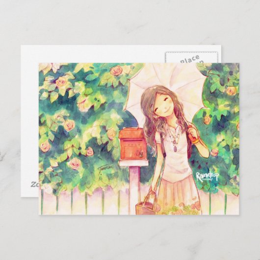 Liefde in Summer Briefkaart (Voorkant / Achterkant)