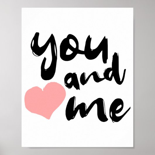Liefde in twee woorden jij en ik. Valentijnsdag Poster (Voorkant)