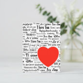 Liefde in veel talen briefkaart (Staand voorkant)