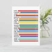 LIEFDE IN VEEL TALEN FEESTDAGENKAART (Staand voorkant)