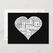 Liefde in veel talen Hart Briefkaart (Voorkant / Achterkant)