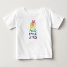 Liefde in veel talen Rainbow Pride Baby T-Shirt