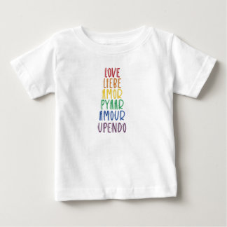 Liefde in veel talen Rainbow Pride Baby T-Shirt