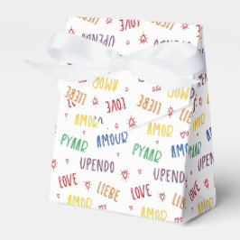 Liefde in veel talen Regenboog Pride Favor Box Bedankdoosjes