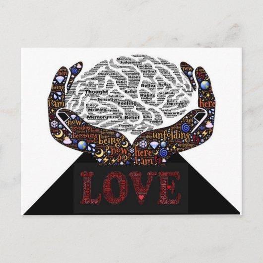 Liefde in veel woorden beschreven briefkaart (Voorkant)