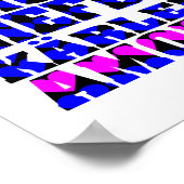 Liefde in vele talen Blauw roze harten Poster (Hoek)