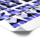 Liefde in vele talen Blue Hearts Poster (Hoek)