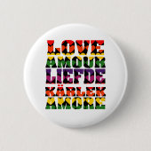 Liefde in vele talen Dark Rainbow Hearts Ronde Button 5,7 Cm (Voorkant)