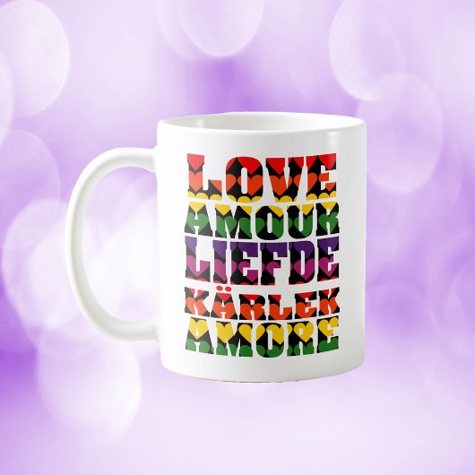 Liefde in vele talen Dark Rainbow Koffiemok