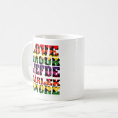 Liefde in vele talen Dark Rainbow Koffiemok (Voorkant links)