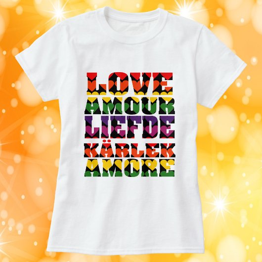 Liefde in vele talen Dark Rainbow T-shirt