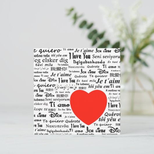 Liefde in vele talen kaart (Staand voorkant)
