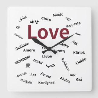 Liefde in vele talen – Meertalige wandklok