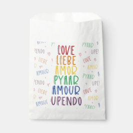 Liefde in vele talen Regenboog Witte Favorieten Za Bedankzakje