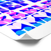Liefde in vele talen Roze Paarse Blauw Poster (Hoek)