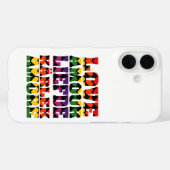 Liefde in verschillende talen Dark Rainbow Case-Mate iPhone Case (Achterkant (horizontaal))