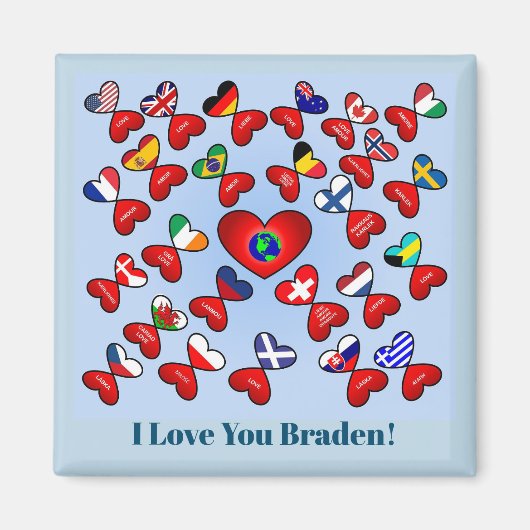 Liefde in verschillende talen over de hele wereld magneet (Voorkant)